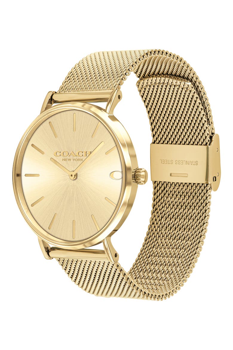 Charles Mesh Strap Watch, 41mm, Alternate, color, GOLD