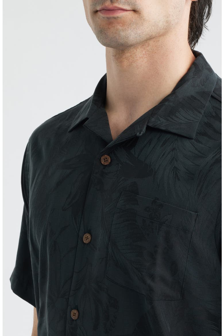 Botanic Loom Coastal Ease Botanic Loom IslandZone® Camp Shirt, Alternate, color, BLACK