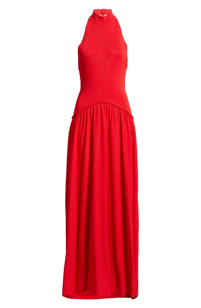 Solid & Striped The Soglio Halter Maxi Dress, Alternate, color, Apple Red