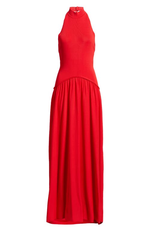 Solid & Striped The Soglio Halter Maxi Dress In Apple Red