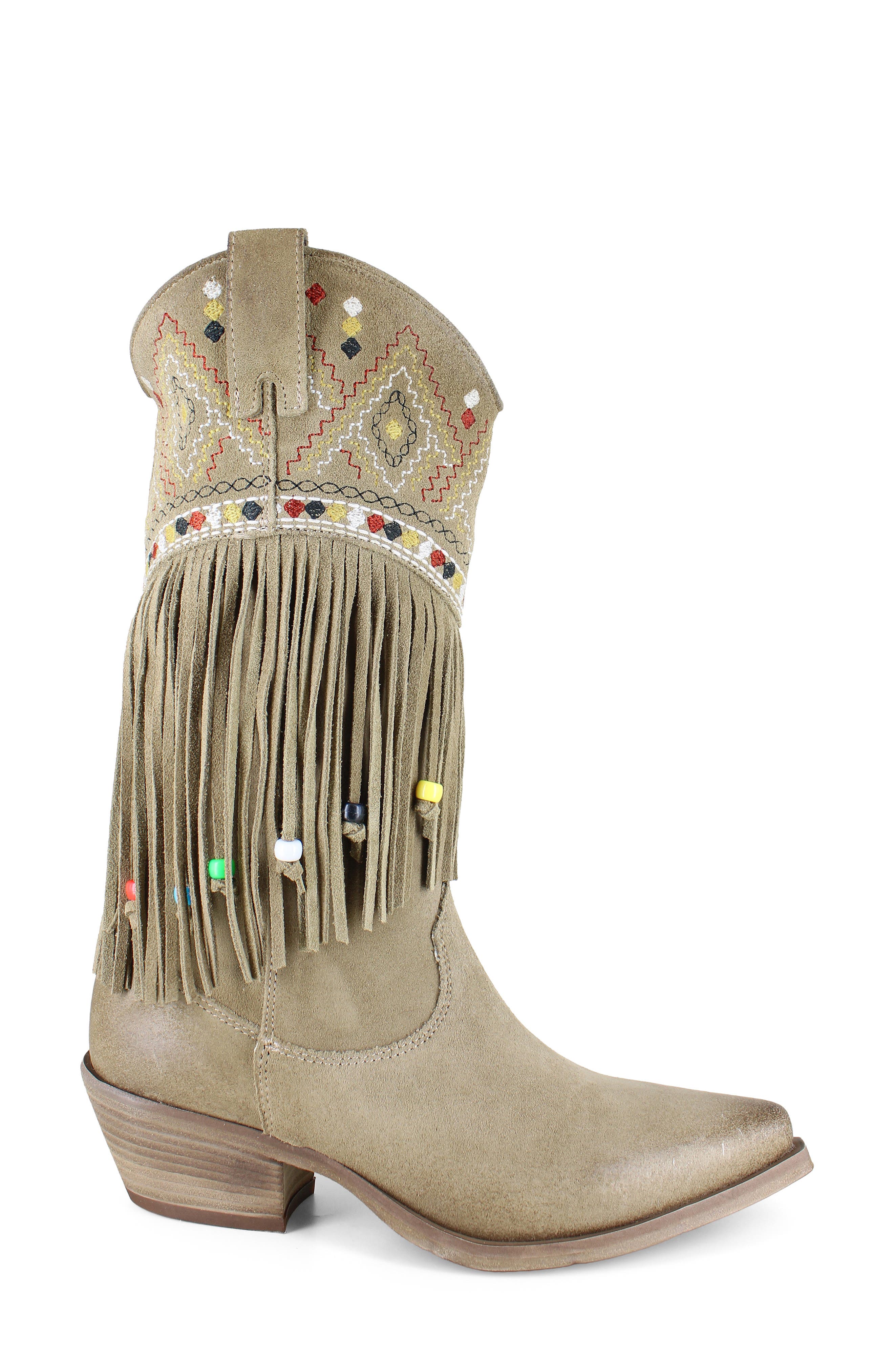 Neon Western Boot, Alternate, color, SAND SUEDE