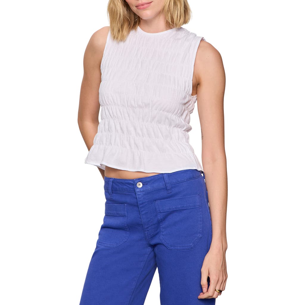 Sanctuary Better Together Smocked Sleeveless Top in White at Nordstrom, Size Large