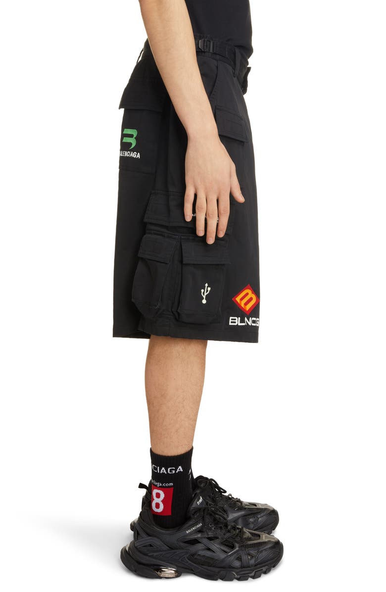 Balenciaga Gamer Cargo Shorts, Alternate, color,
