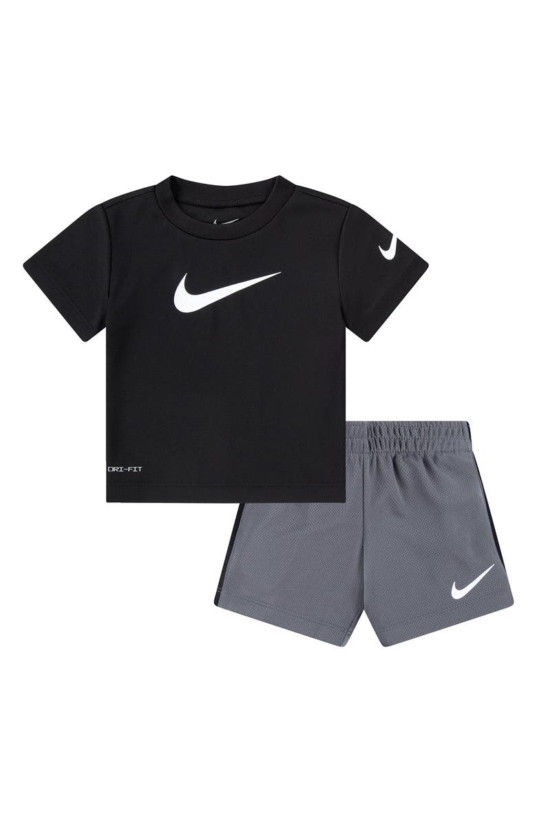 Nike Dri-FIT Swoosh T-Shirt & Shorts Set, Main, color, G1adark Gr