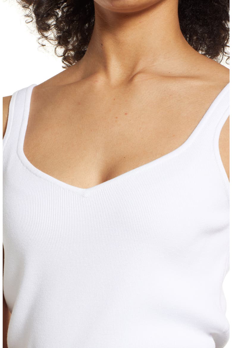 Halogen Ribbed Sweater Tank, Alternate, color, WHITE