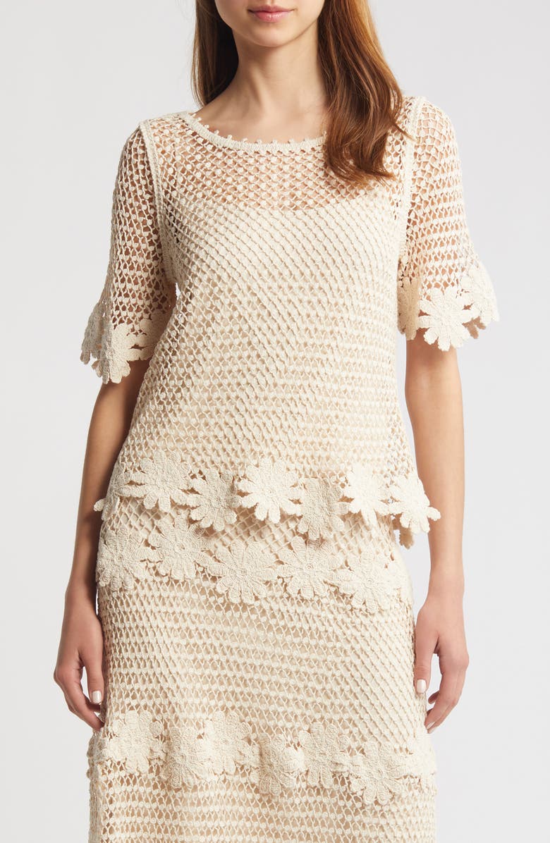 KOBI HALPERIN Sabina Open Stitch Sweater, Main, color,