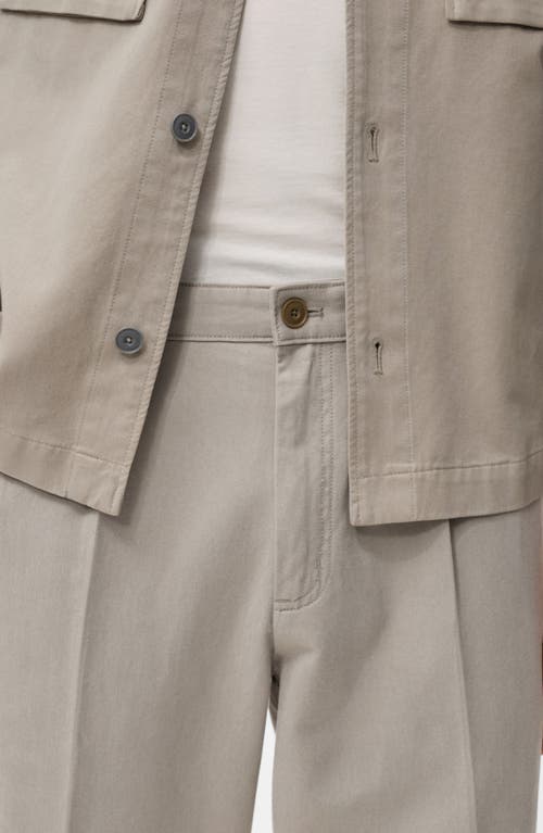 Mango Cotton Blend Straight Leg Pants In Neutral