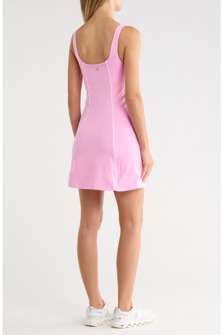 Marilyn Interlock Dress, Alternate, color, PINK PEONY/ WHITE