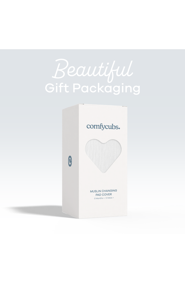 Comfy Cubs Muslin Fitted Changing Pad Cover, Alternate, color, White