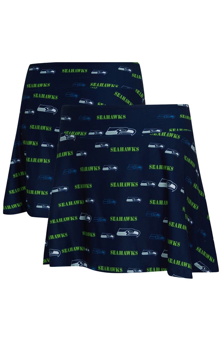 CONCEPTS SPORT Women's Concepts Sport College Navy Seattle Seahawks Mosaic Allover Print Skort, Main, color,