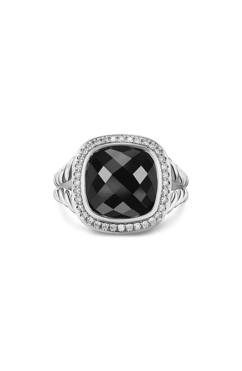 David Yurman Albion<sup>®</sup> Ring in Sterling Silver with Black Onyx & Diamonds, 11mm, Alternate, color, 