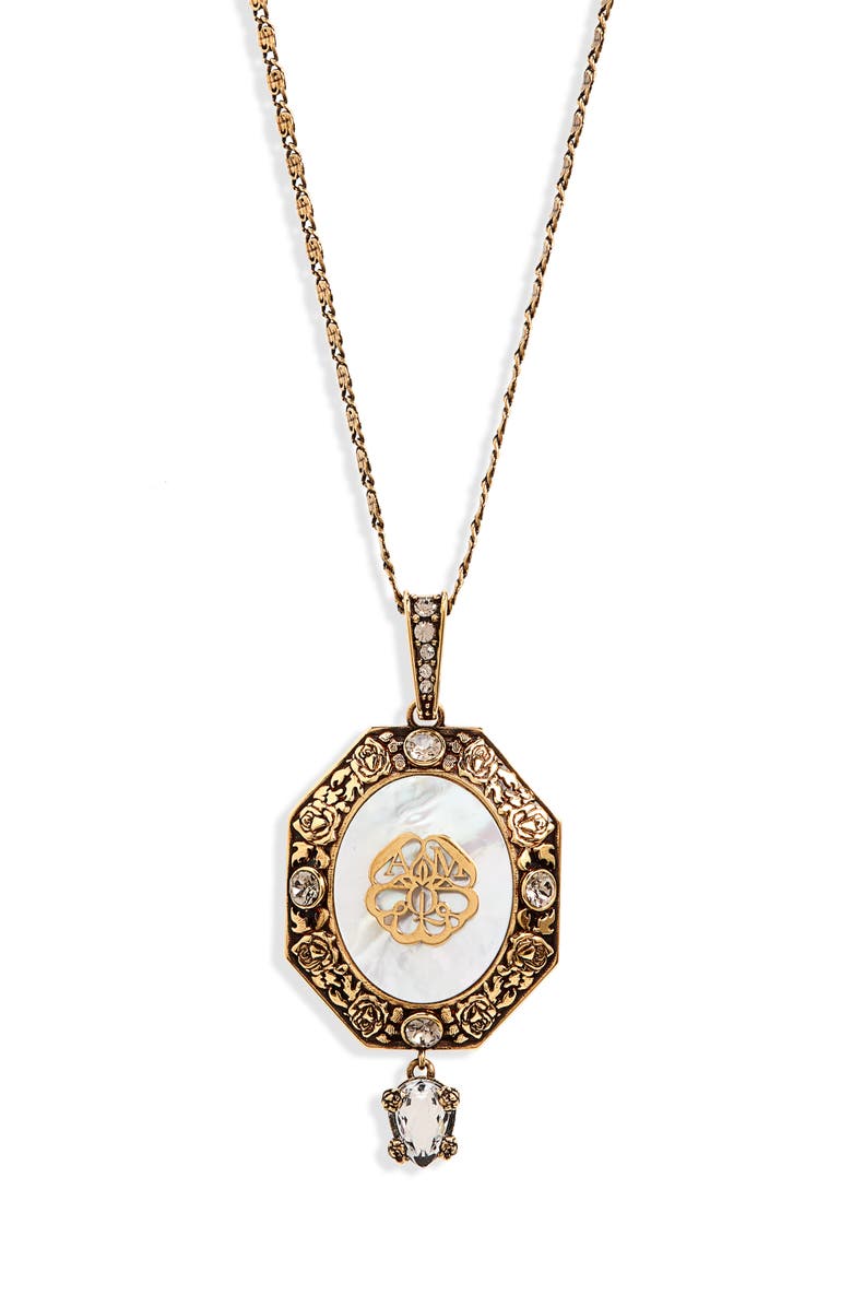 McQueen Alexander McQueen Signature Medallion Pendant Necklace, Alternate, color, 