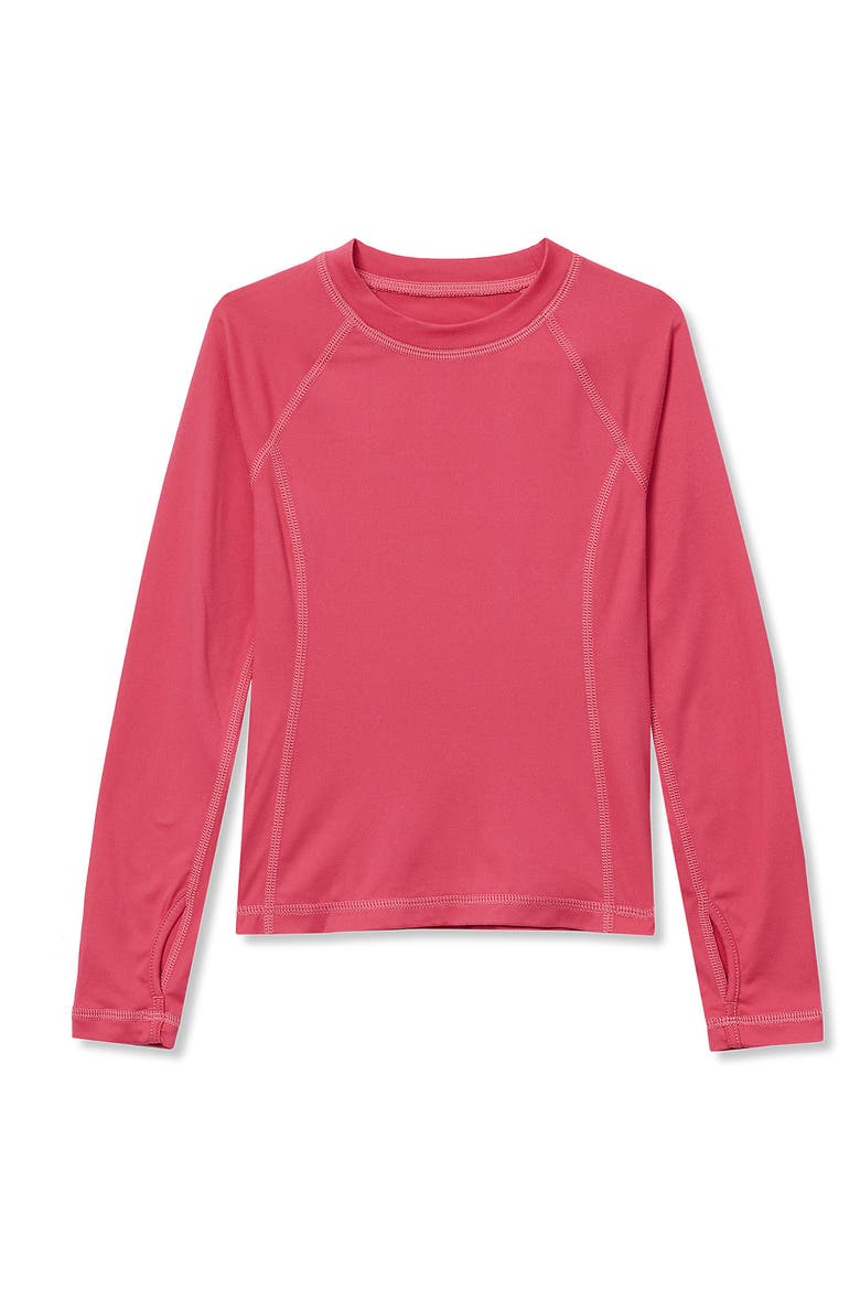 Girls Thermal Base Layer Long Underwear Thermaskin Crew Neck Shirt, Main, color, Hot Pink