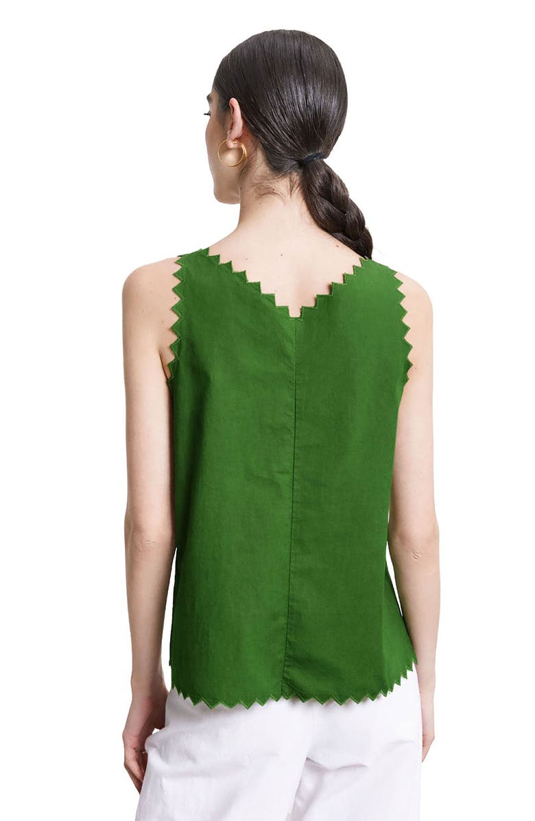 ottod'Ame Cotton Top With Cutwork Embroidery, Alternate, color, Matcha