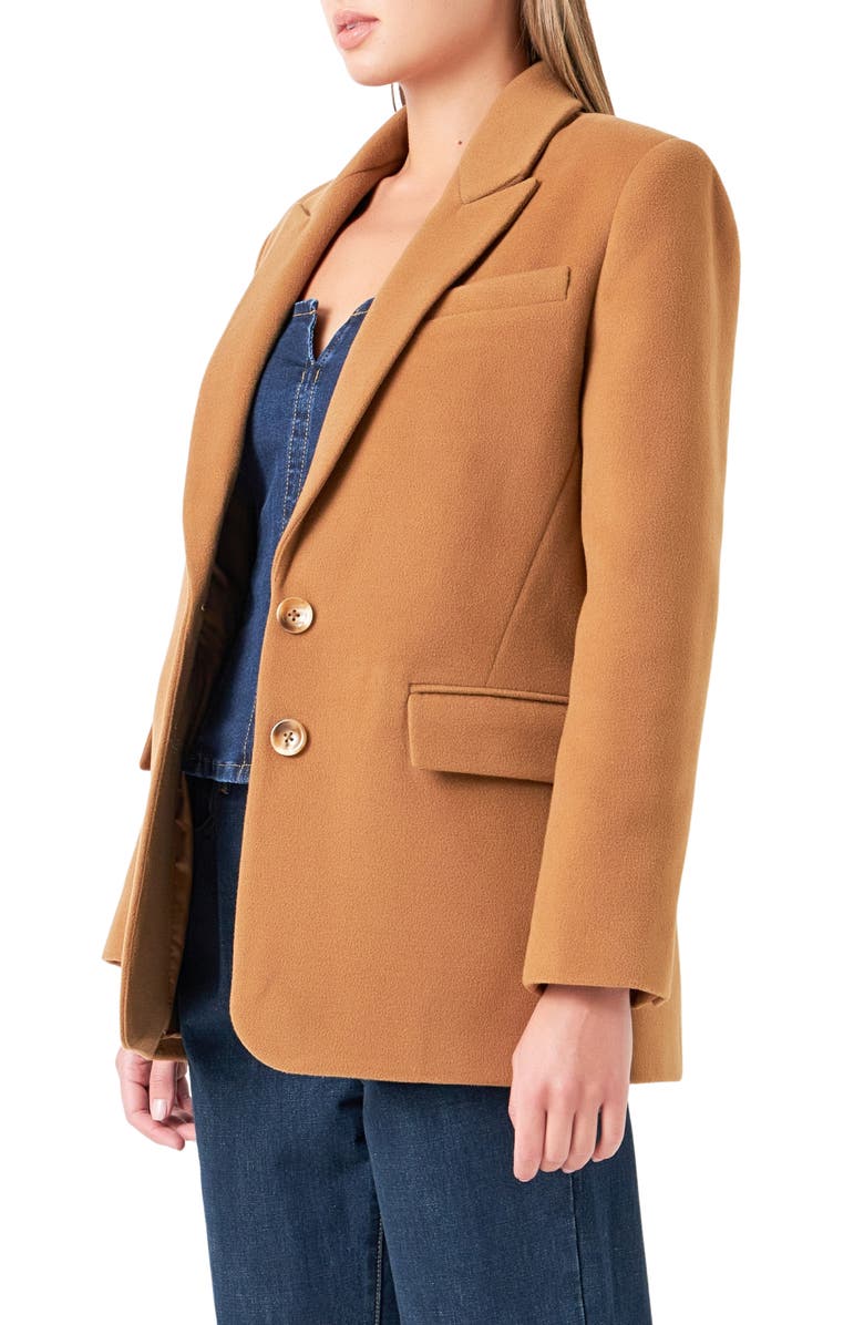 Grey Lab Oversize Single Breasted Blazer, Alternate, color, Brown