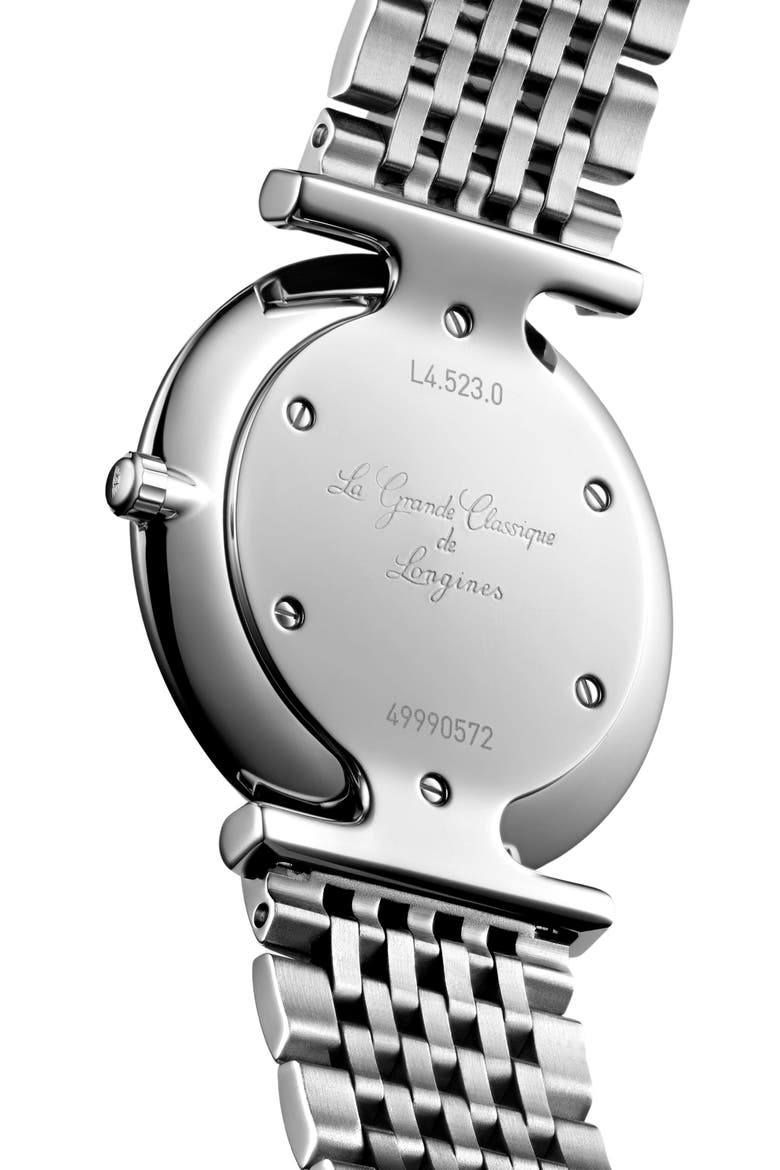 La Grande Classique de Longines Diamond Bracelet Watch, 28mm, Alternate, color, SILVER/ MOP/ SILVER