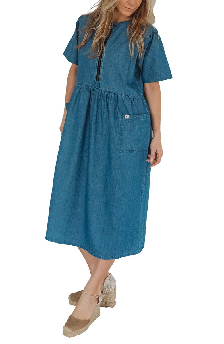 Turtledove London Organic Cotton Magda Short Sleeve Midi Dress, Alternate, color, 