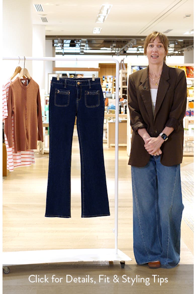 Braided Patch Pocket Bootcut Jeans video