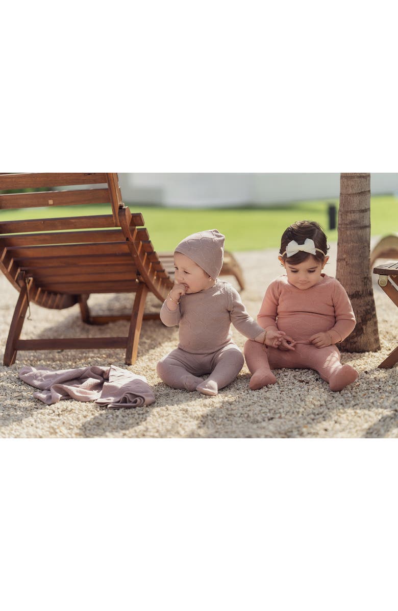 Manière Honeycomb Scallop Footie, Alternate, color, Mauve