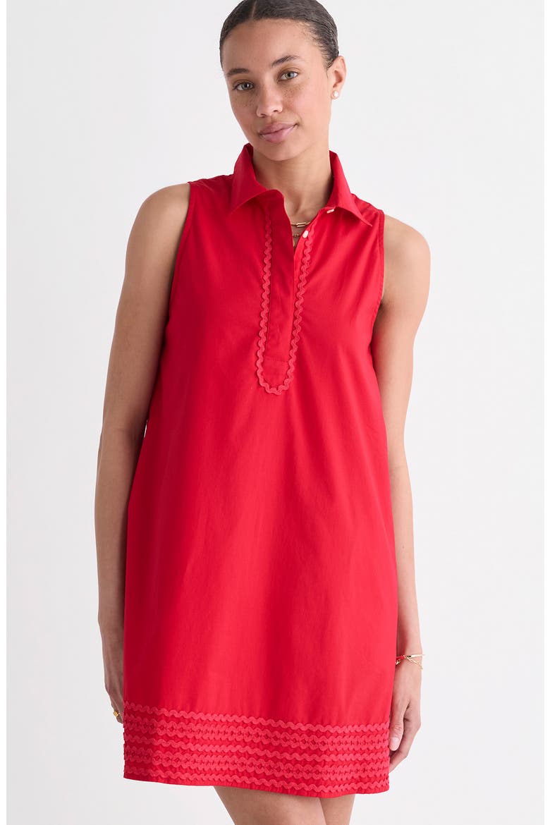 Pippa Rickrack Shirtdress, Alternate, color, LIGHTHOUSE RED