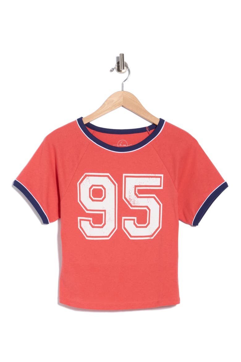 '95 Graphic Ringer T-Shirt, Alternate, color, CRANBERRY