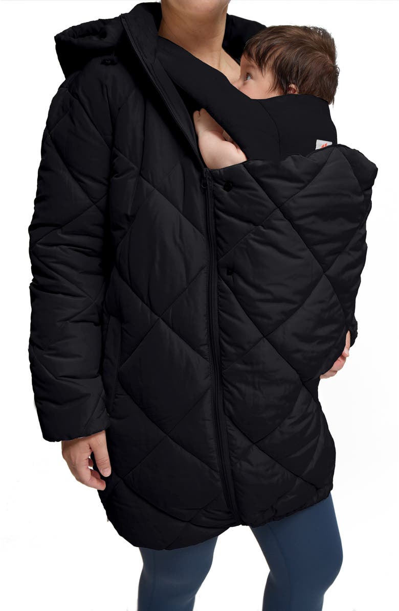 Ingrid & Isabel Longline Puffer with Insert, Alternate, color, Black