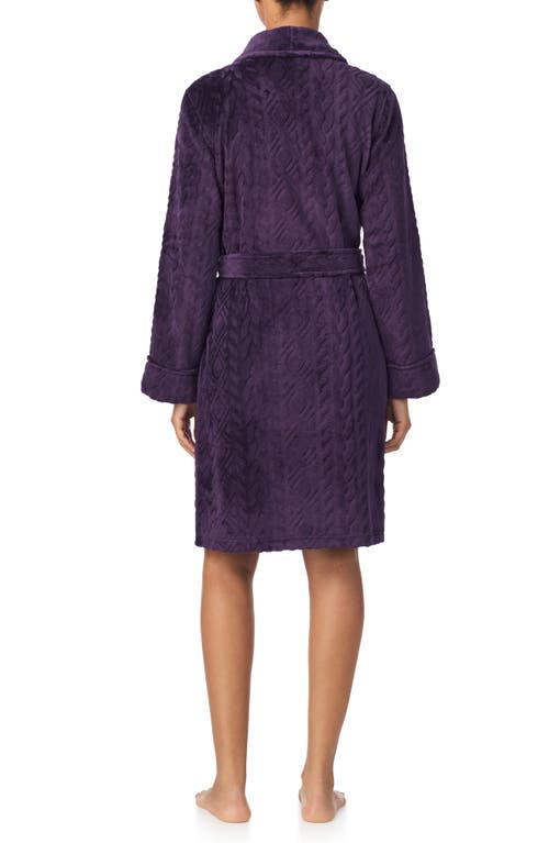 Ralph Lauren Lauren Fleece Monogram Robe In Purple