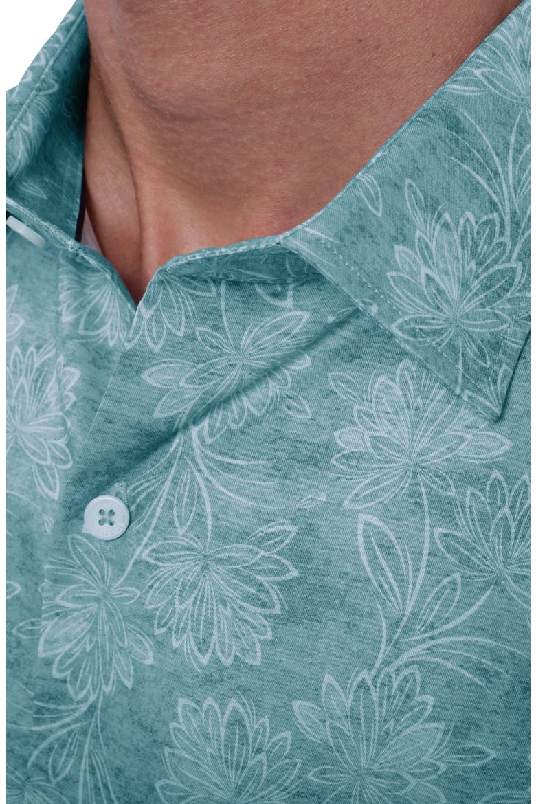 Julian Shaped Fit Floral Button-Up Shirt, Alternate, color, SEAFOAM