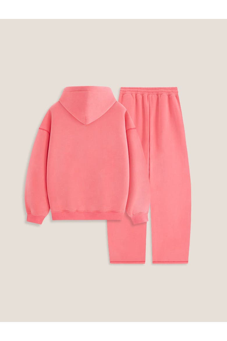 Cloud Essential Fleece Pullover Hoodie Super Baggy Set, Alternate, color, Pink