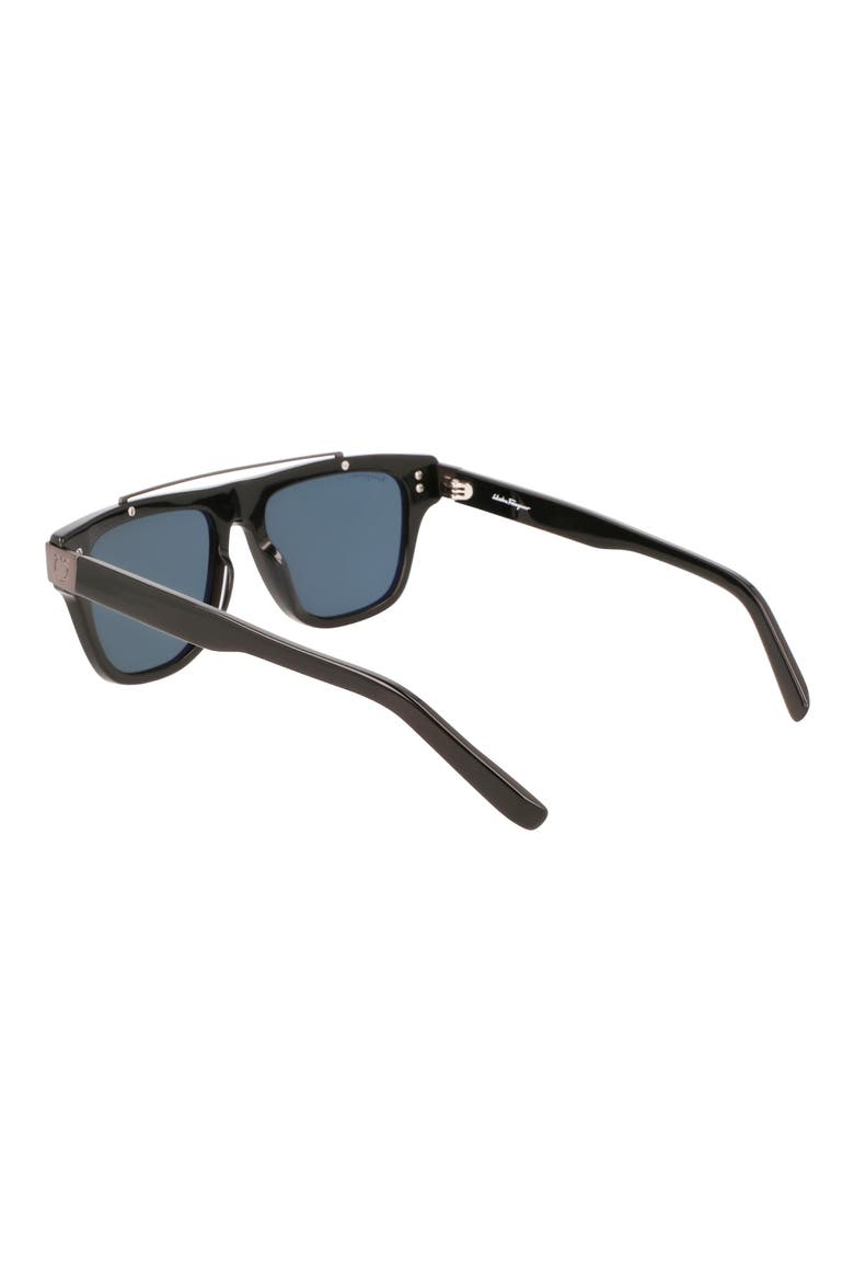 Gancini 54mm Rectangular Sunglasses, Alternate, color, BLACK