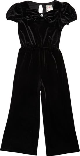 Lily Bleu Kids' Bow Front Cap Sleeve Velvet Jumpsuit Nordstromrack