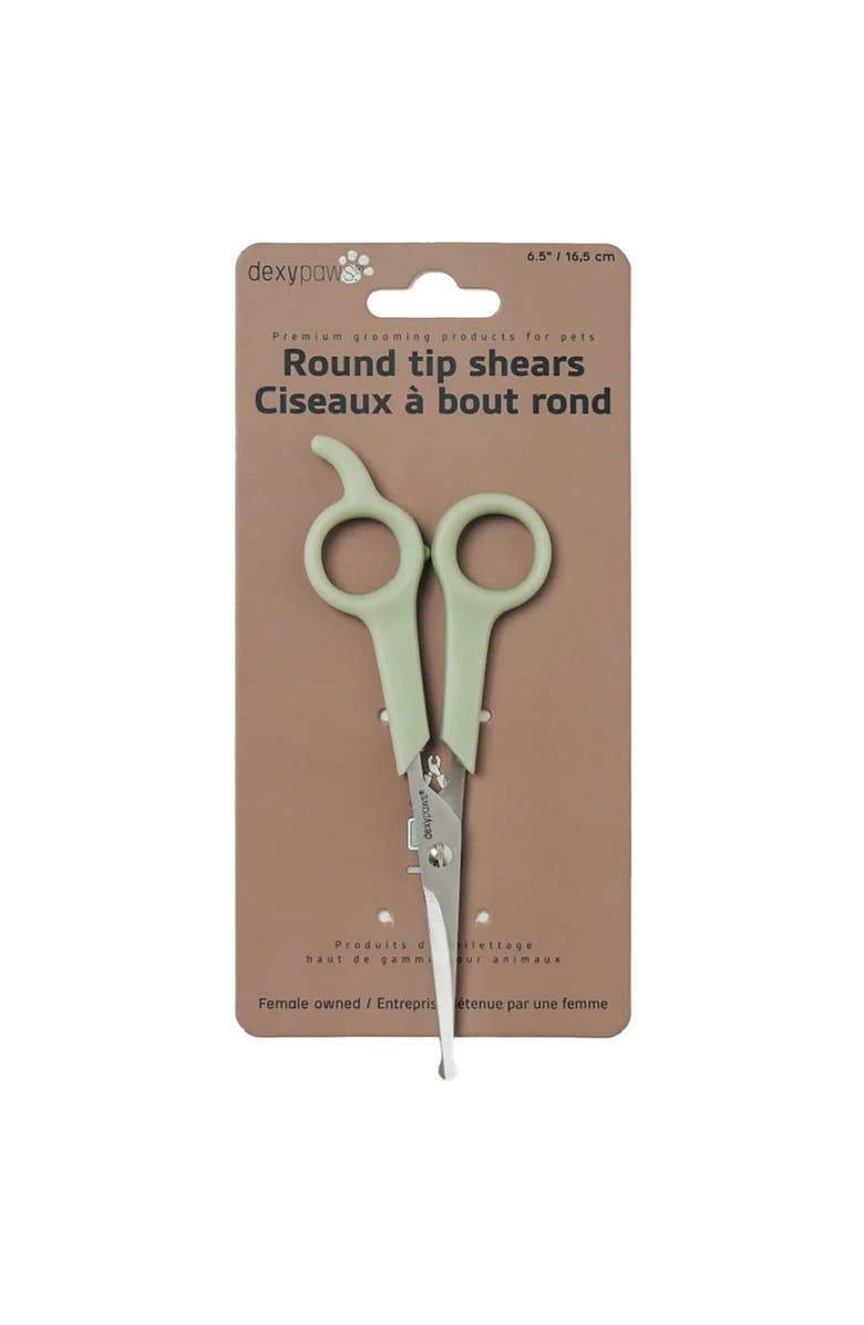 Dexypaws Pet Round Tip Shears, Sage Green, Dog & Cat Grooming Tool, Main, color, Green
