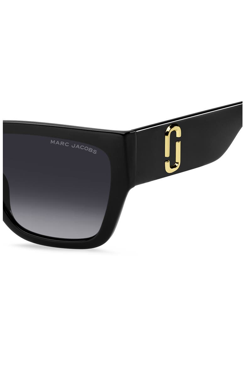 57mm Gradient Square Sunglasses, Alternate, color, BLACK GREY/ GRAY POLAR