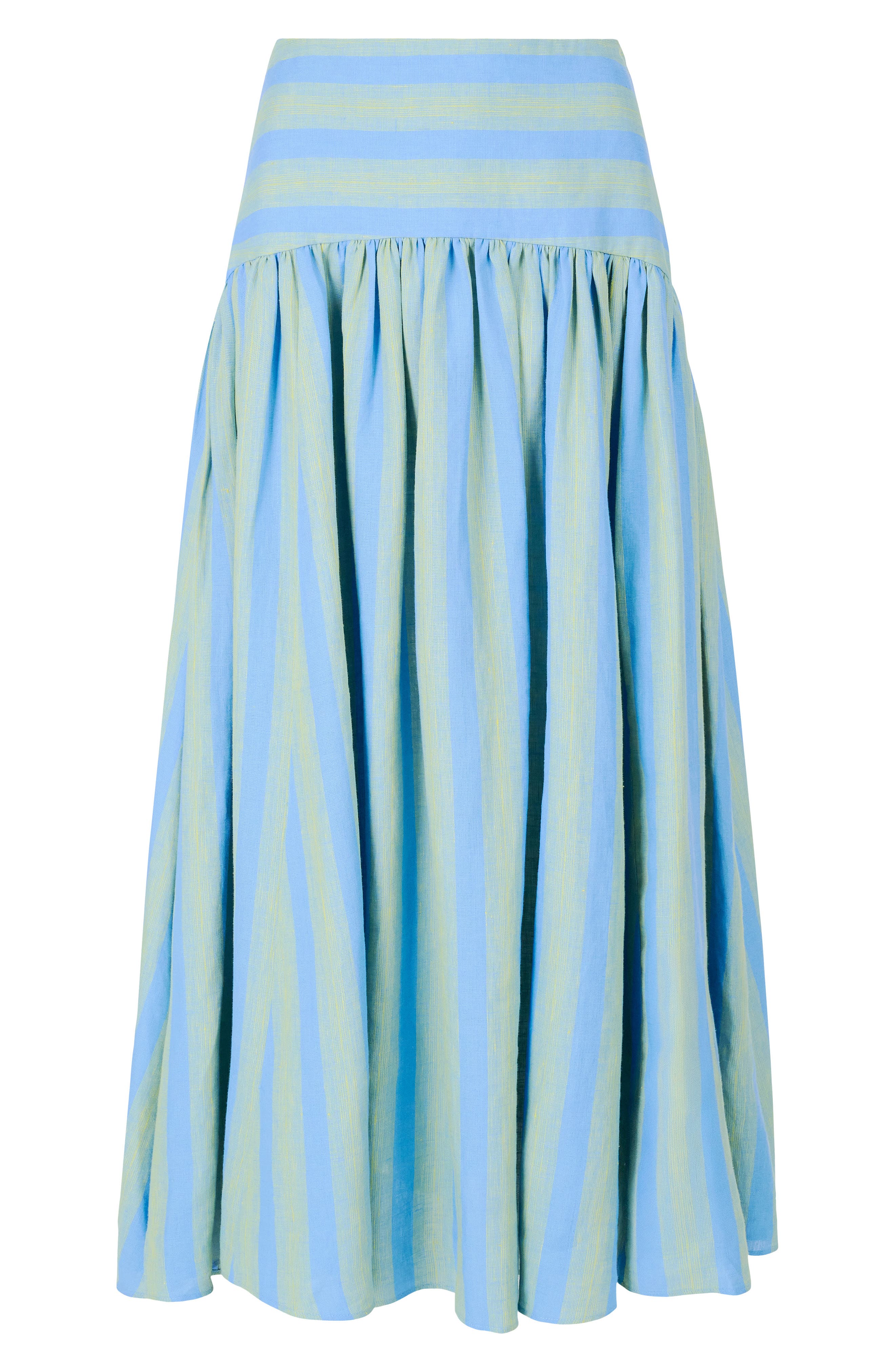 STAUD Procida Stripe Linen Midi Skirt (Women) | Nordstrom