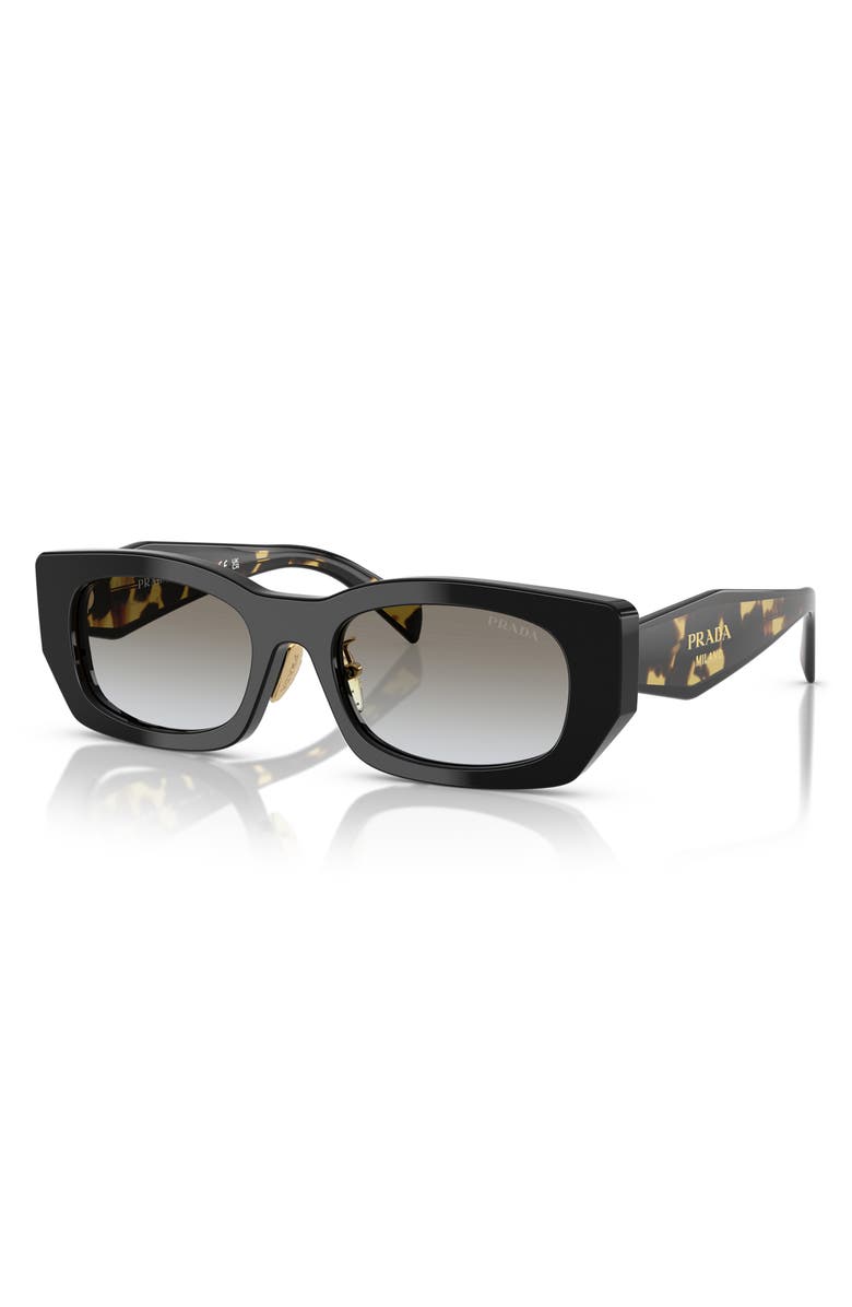 Prada 53mm Pillow Sunglasses, Alternate, color, Black