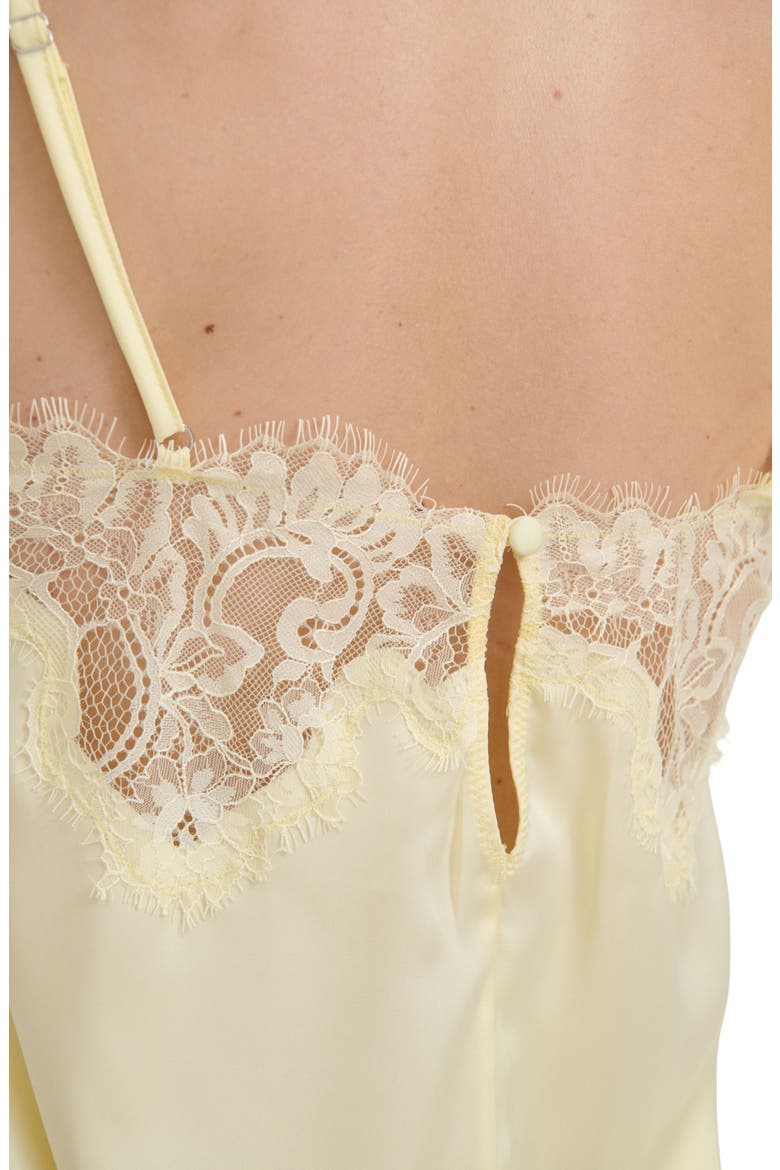 Olivia Lace Trim Slip Chemise, Alternate, color, LIMONCELLO