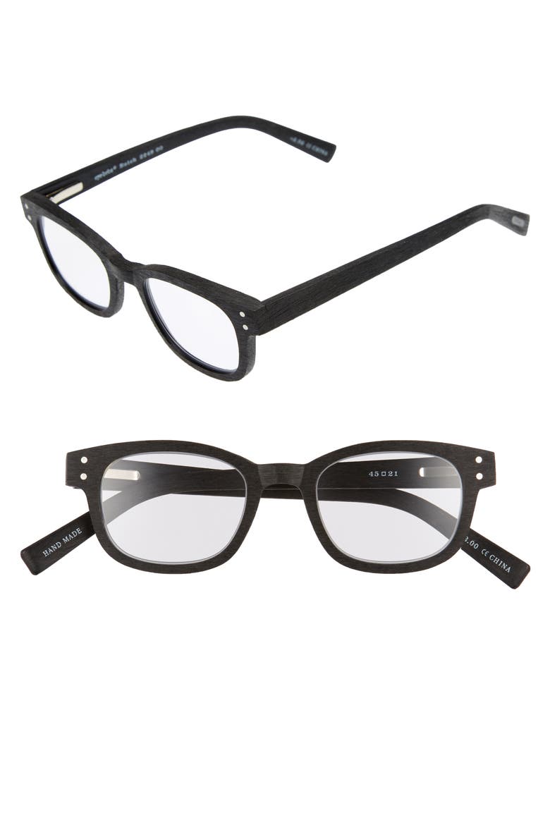Butch 45mm Reading Glasses, Main, color, MATTE BLACK WOODGRAIN