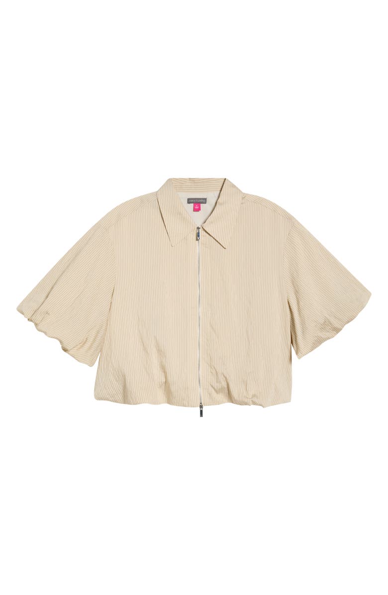 Vince Camuto Stripe Crop Bubble Jacket, Main, color, Birch