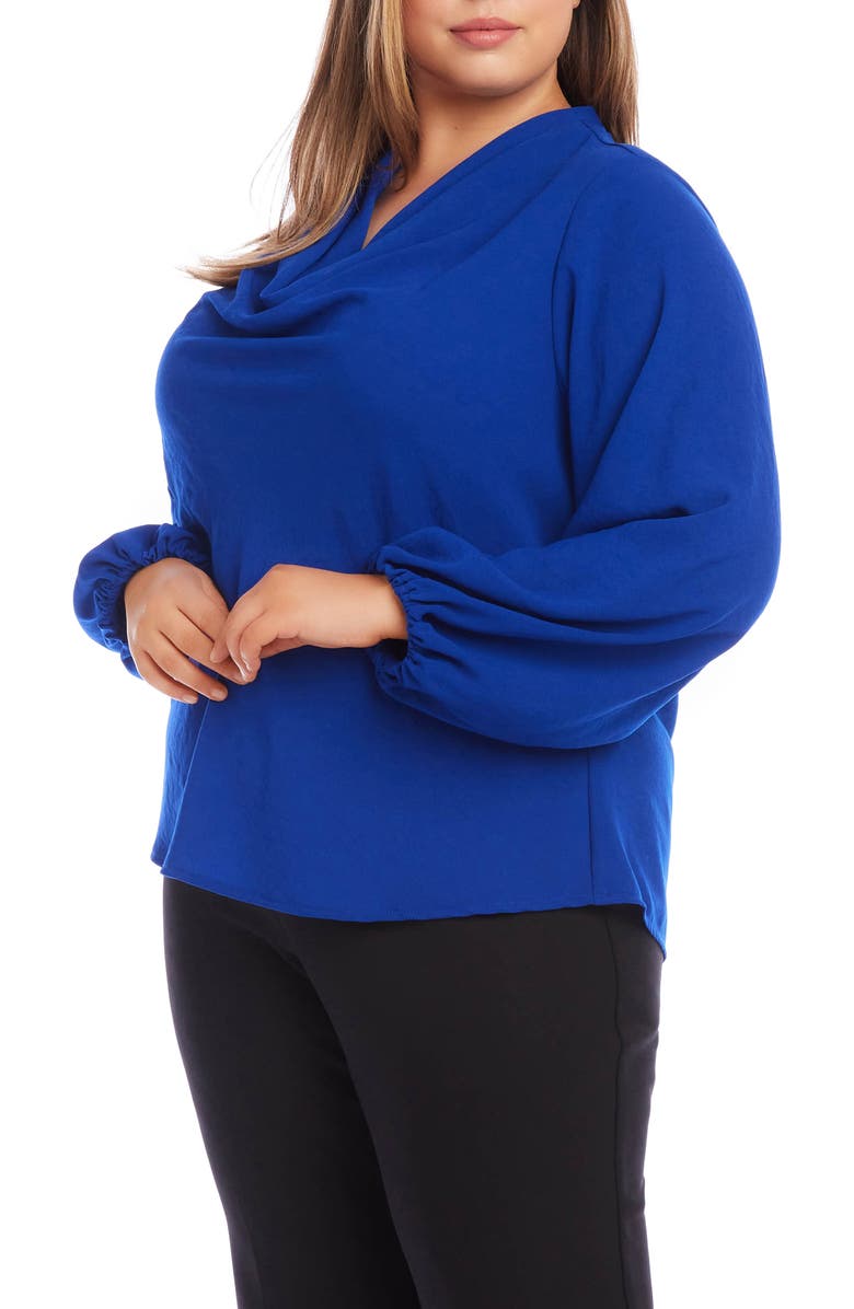 Karen Kane Cowl Neck Top, Alternate, color, Royal