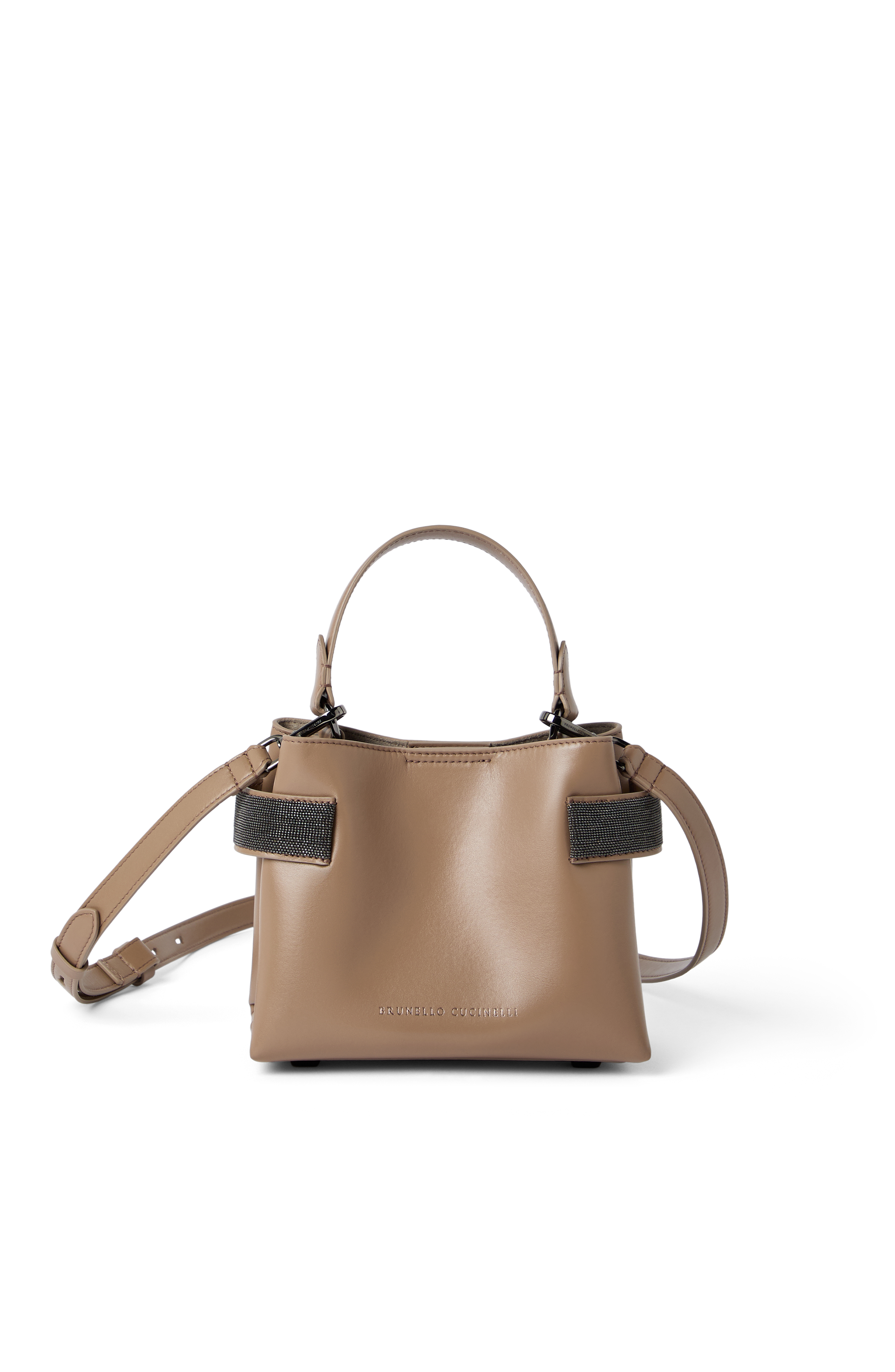Brunello Cucinelli Small Top-Handle Essence bag, Main, color, Hazelnut