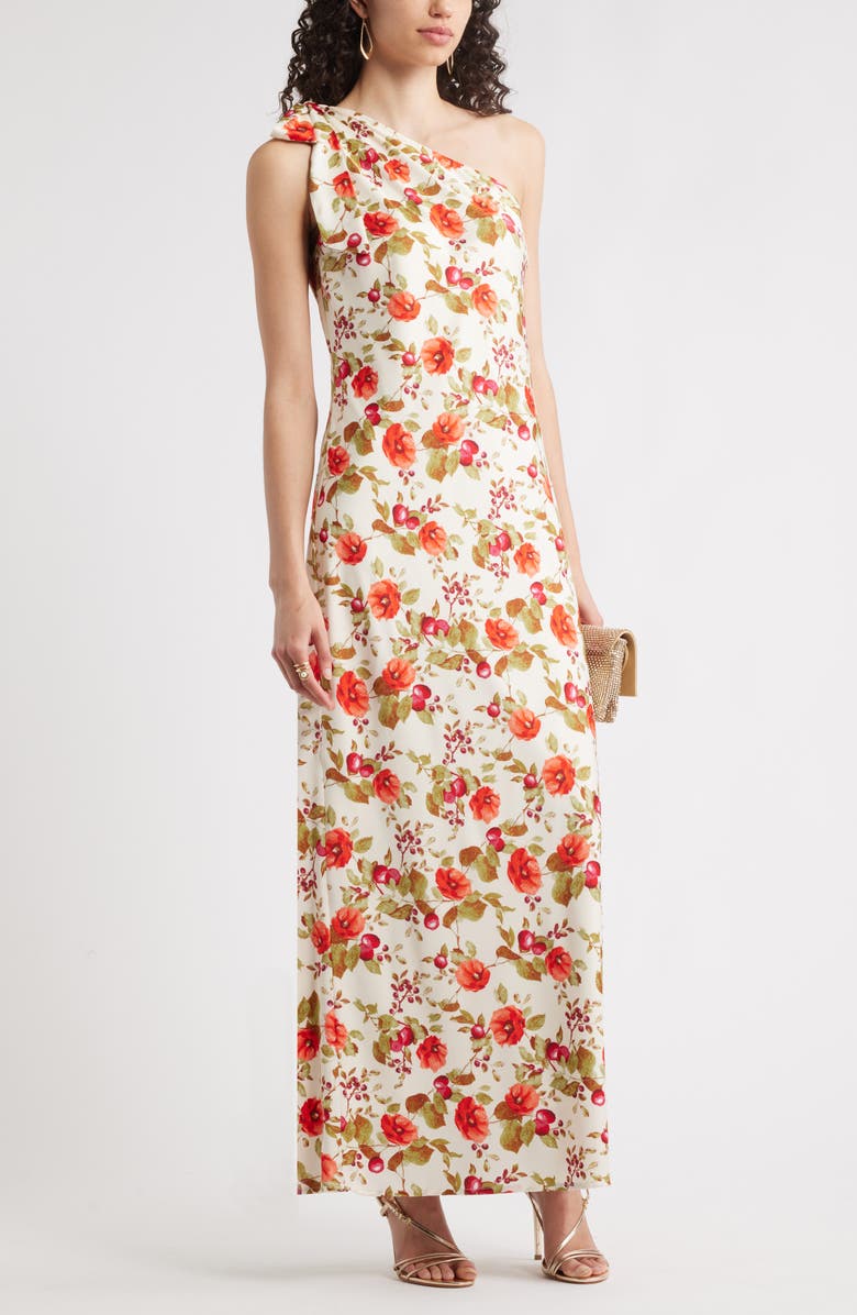 Chelsea28 Bow One-Shoulder Maxi Dress, Alternate, color, Red Sweet Fruit