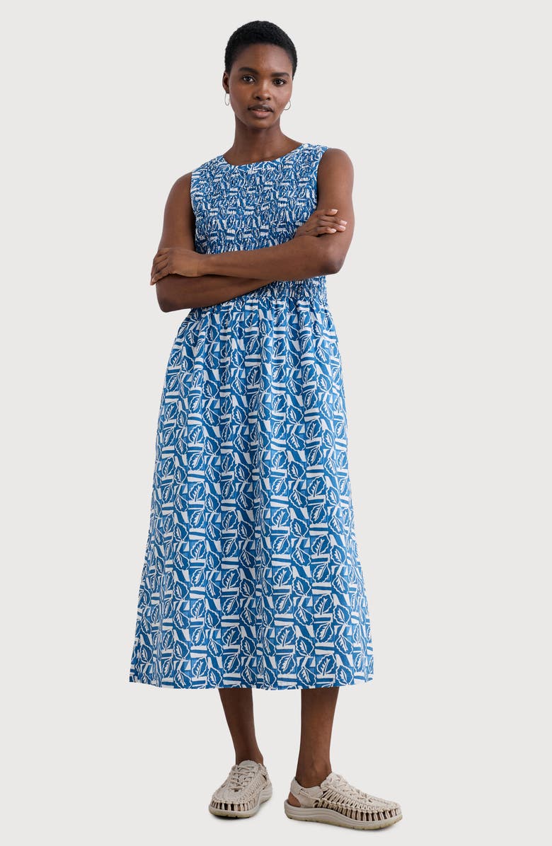 Seasalt Cornwall Meadowsweet Sleeveless Midi Dress, Alternate, color, Leaf Patch Sailor