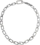 AllSaints Pavé Crystal Geometric Link Choker