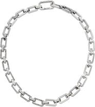 AllSaints Pavé Crystal Geometric Link Choker