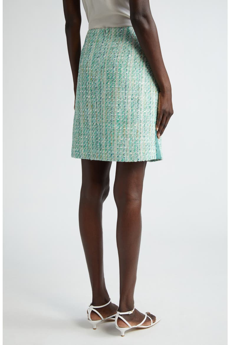 Side Tape Metallic Tweed Skirt, Alternate, color, JADE MULTI
