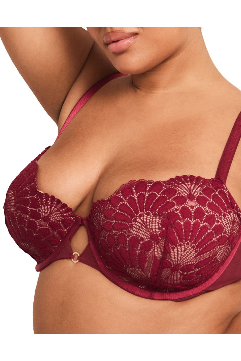 Albanne Contour Balconette Bra, Alternate, color, Dark red