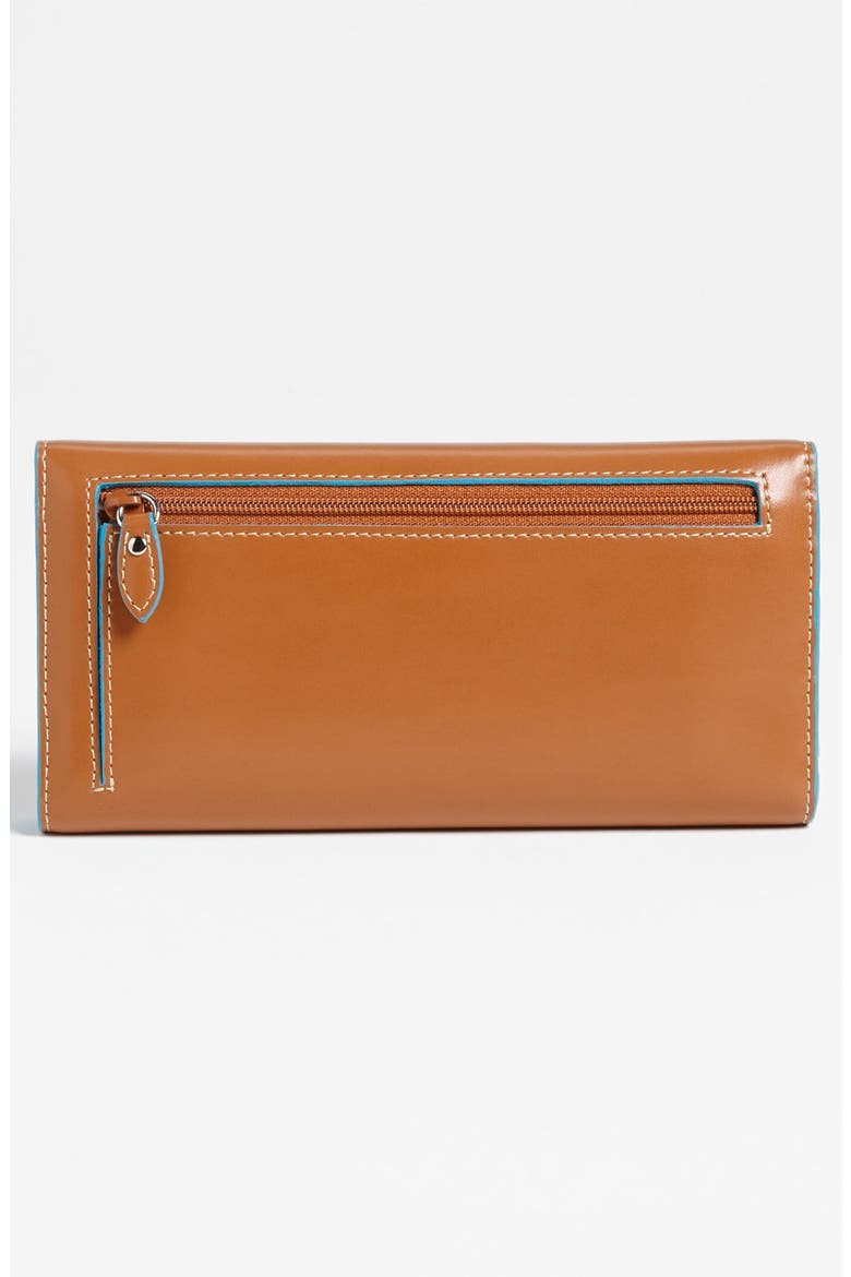 Lodis 'Audrey' Checkbook Clutch Wallet, Main, color, TOFFEE/ TURQUOISE