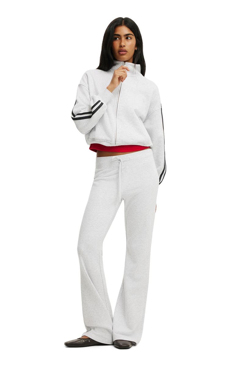 Cotton On Women's Funnel Neck Fleece Zip Through, Alternate, color, Light Grey Marle Taping