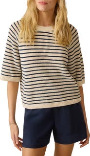 Faherty Miramar Short Sleeve Linen 
Organic Cotton Sweater