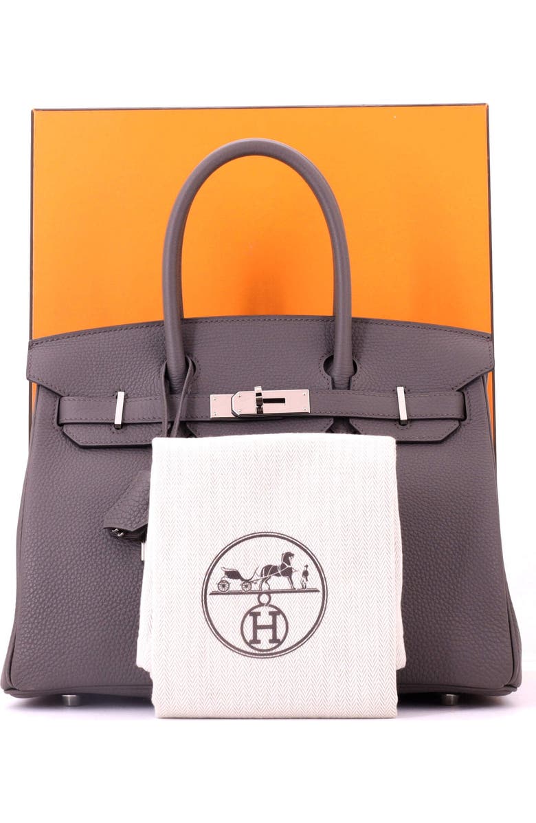 Pre-Owned Hermes Birkin Handbag Grey Togo with Palladium Hardware 30, Alternate, color, Etain